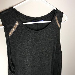 Gray Tunic with Shoulder Details M